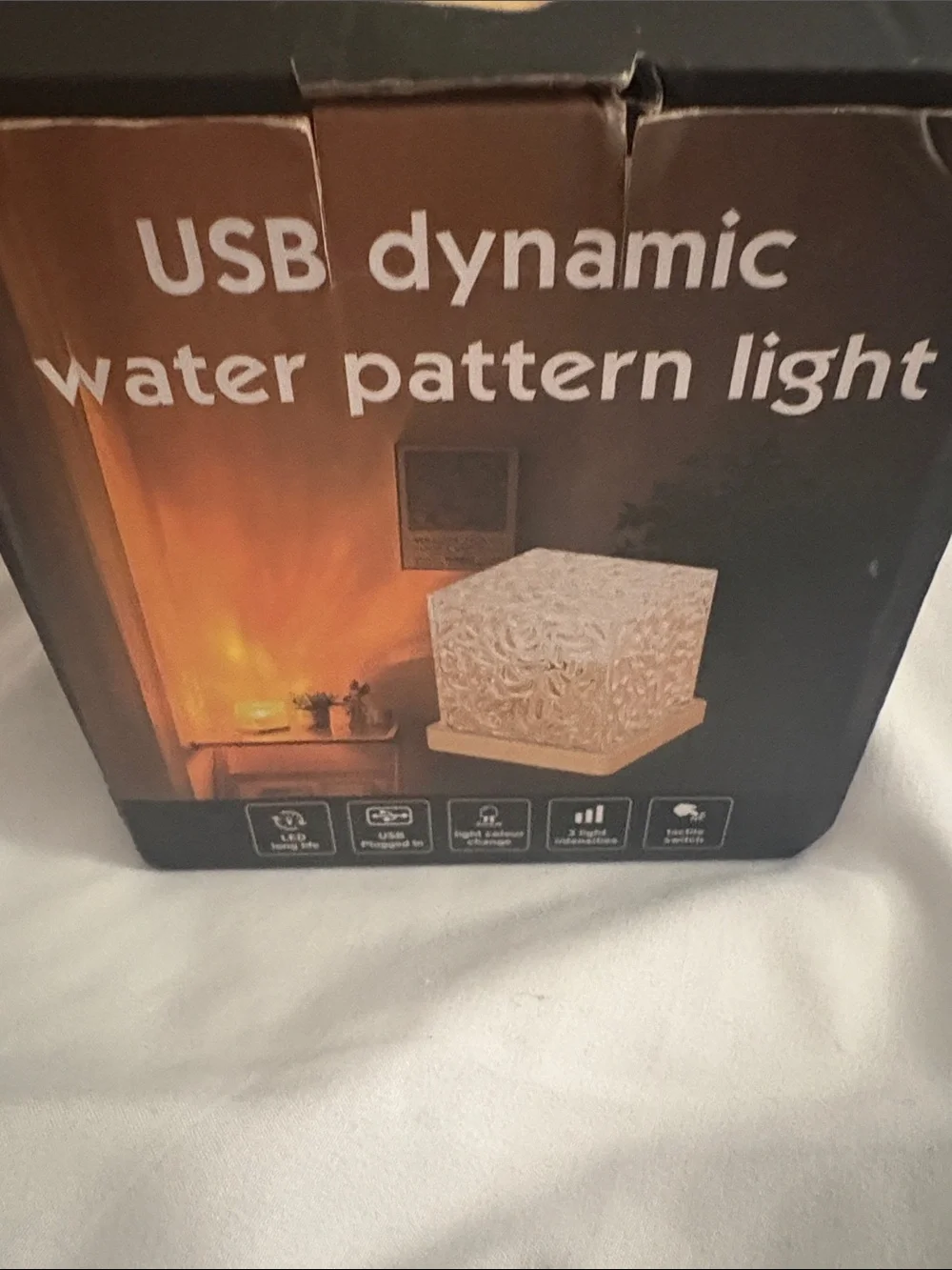 USB Dynamic Water Pattern Light Lantern - White